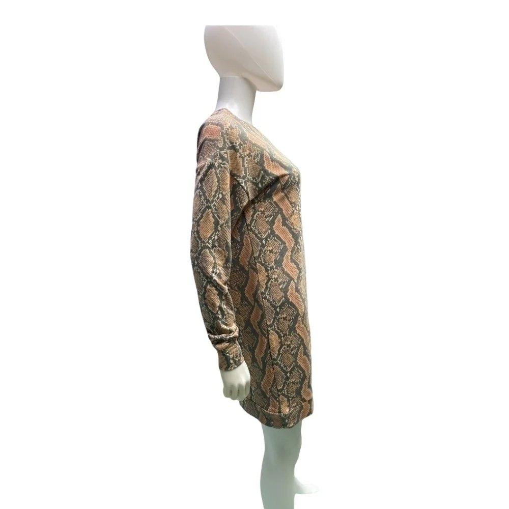TART Massie Mini Long Sleeves Dress sunset snake with crewneck. Size:s - Picture 4 of 4
